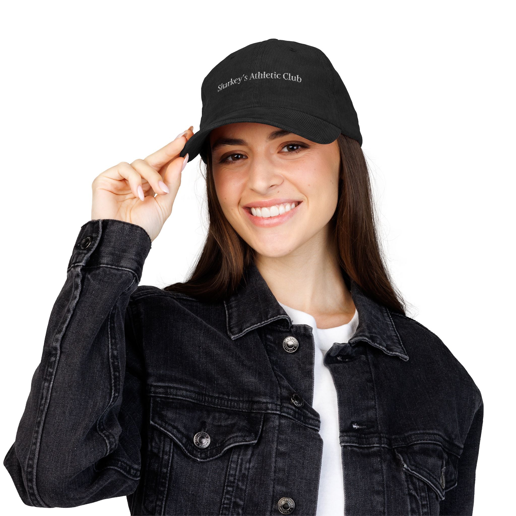 Sharkey's Athletic Embroidered Corduroy Cap - Black