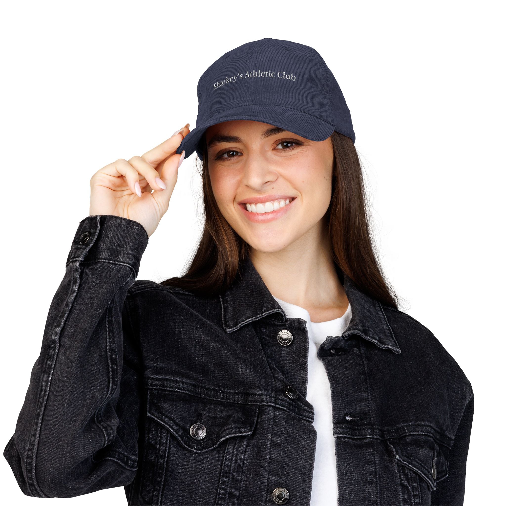 Sharkey's Athletic Embroidered Corduroy Cap - Navy Blue