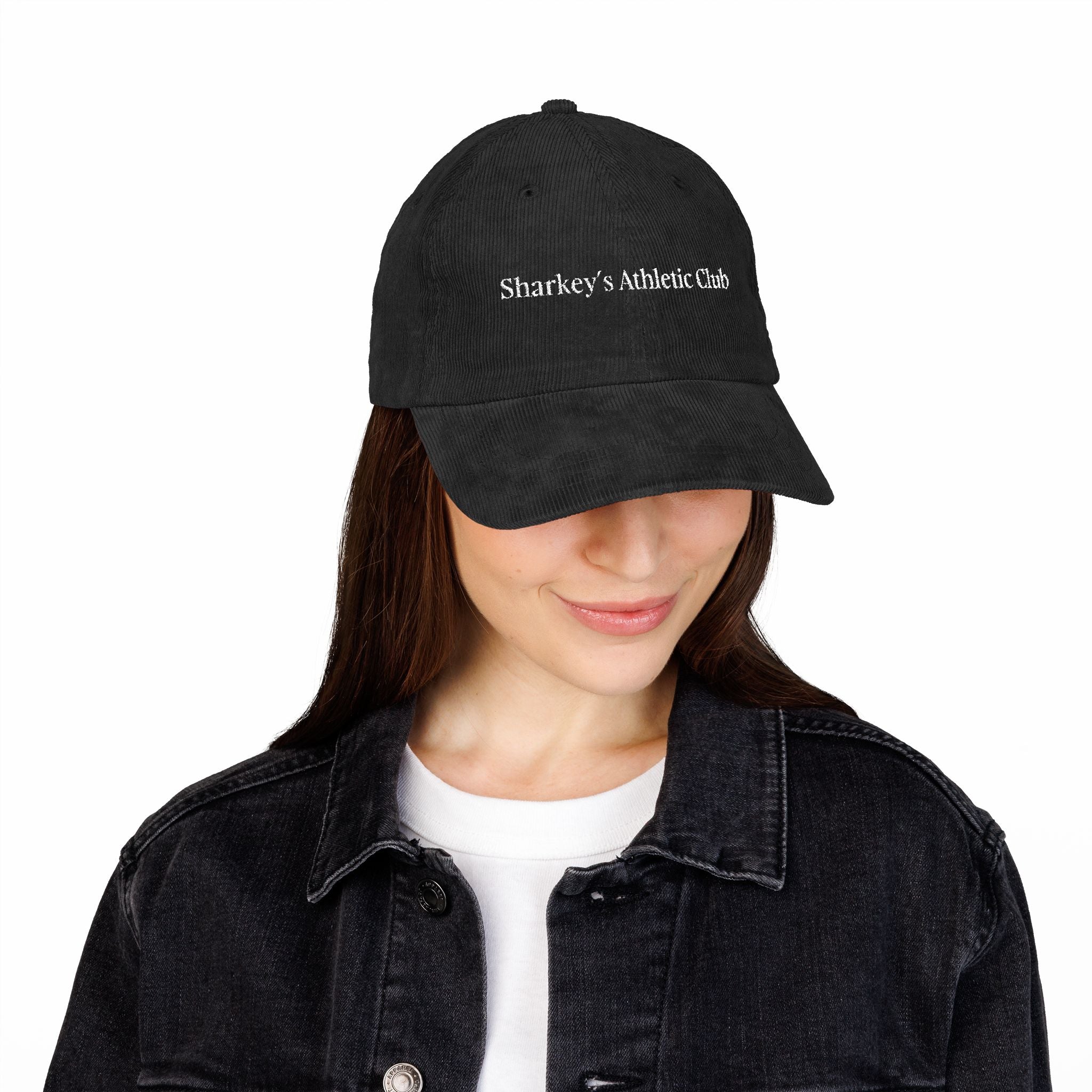 Sharkey's Athletic Embroidered Corduroy Cap - Black