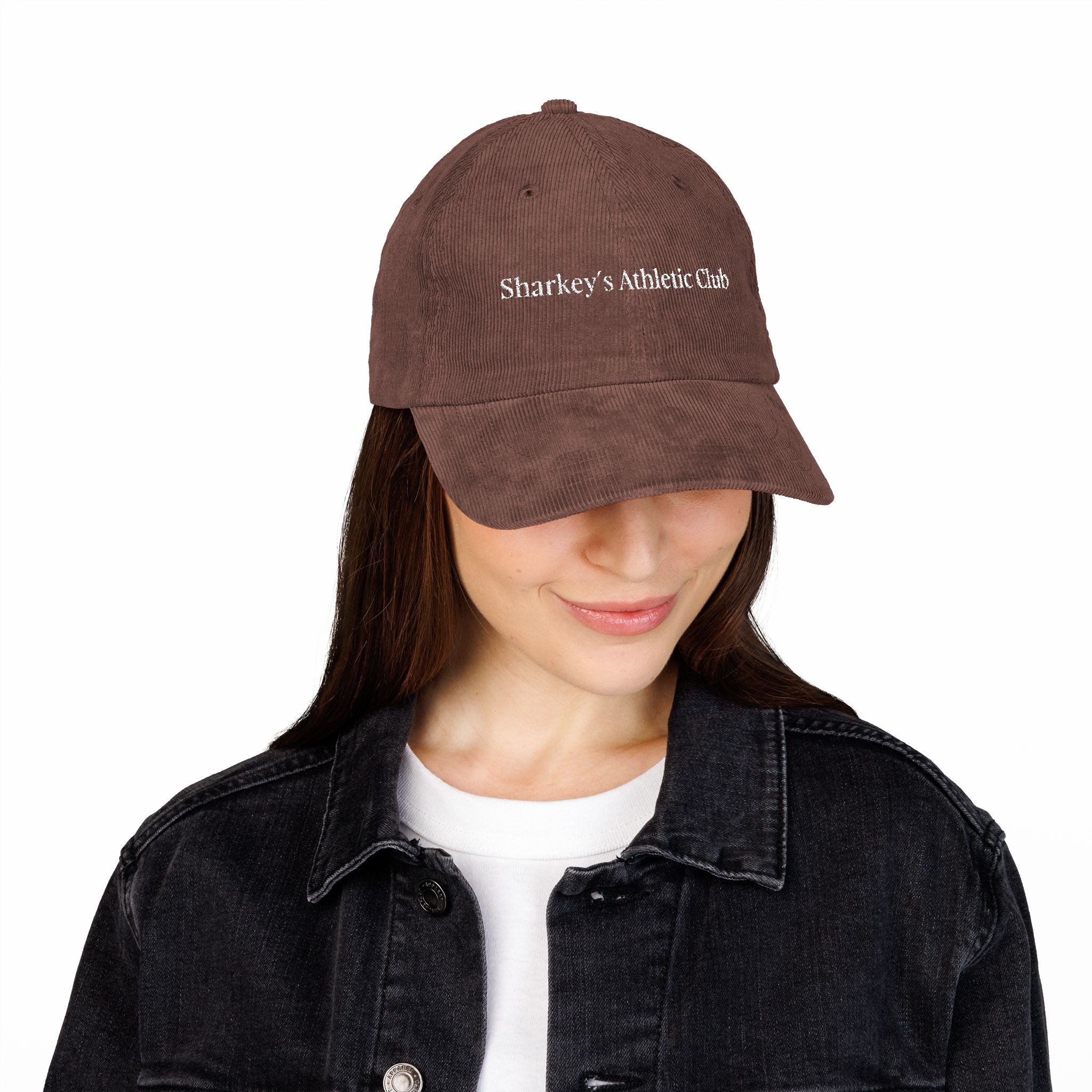 Sharkey's Athletic Embroidered Corduroy Cap - Dark Brown
